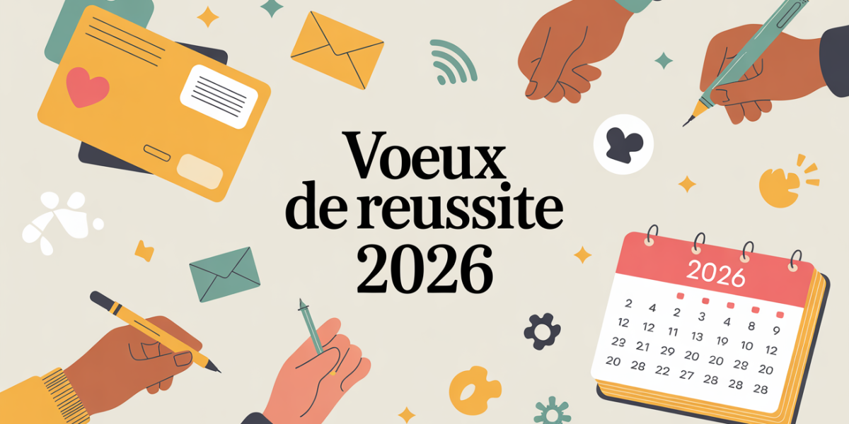Carte vœux de réussite personnelle et professionnelle stylisée 2026